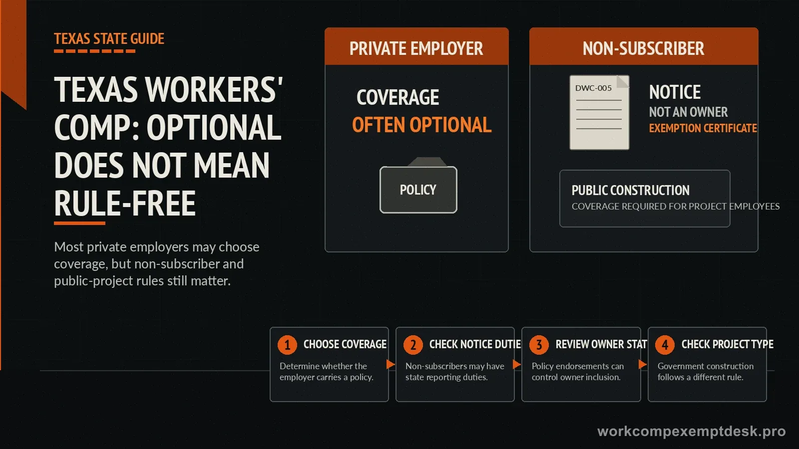Texas workers' compensation exemption compliance explainer
